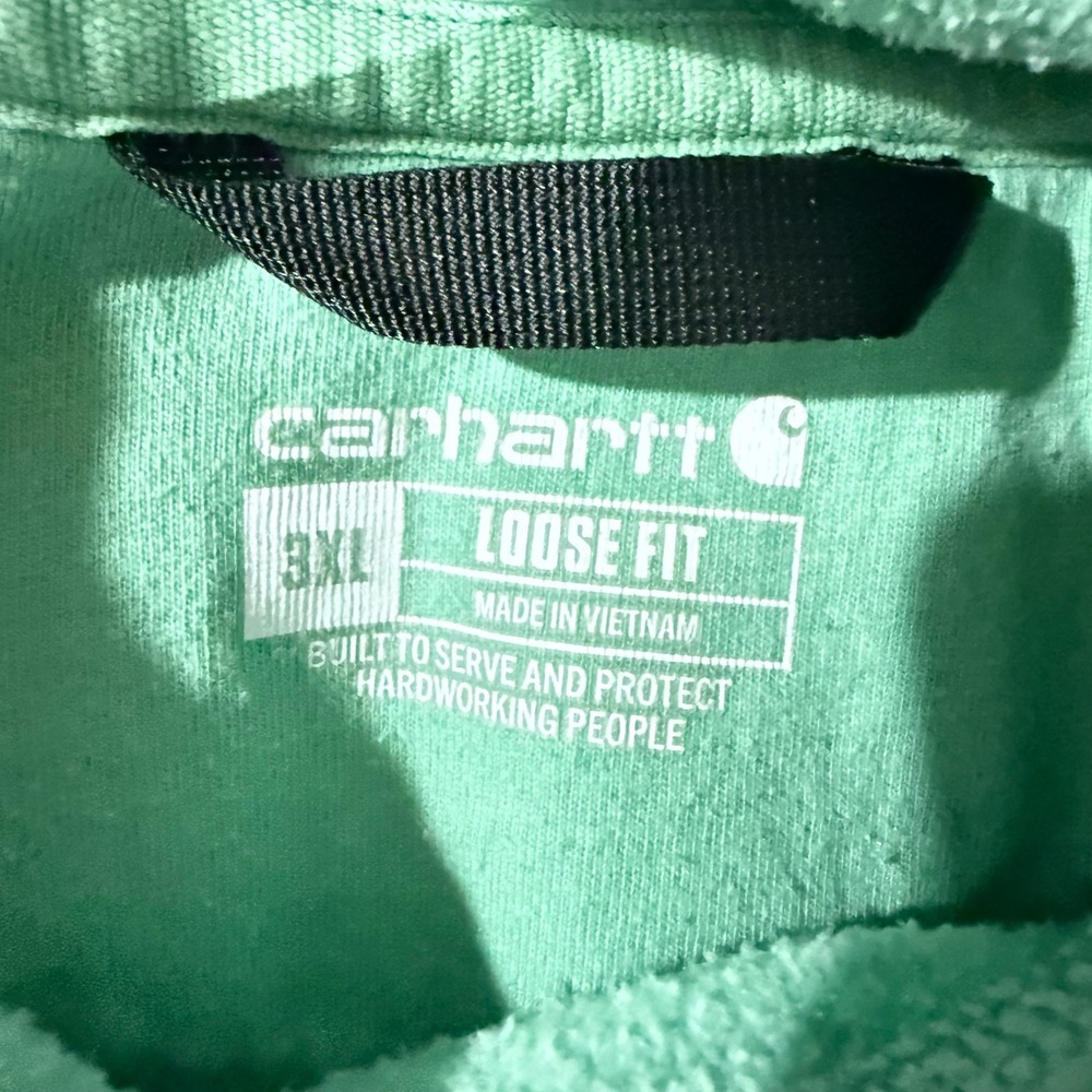 Carhartt Hoodie Mens 3XL Mint Green Loose Fit Graphic Sleeve K288 G98 - Picture 7 of 9